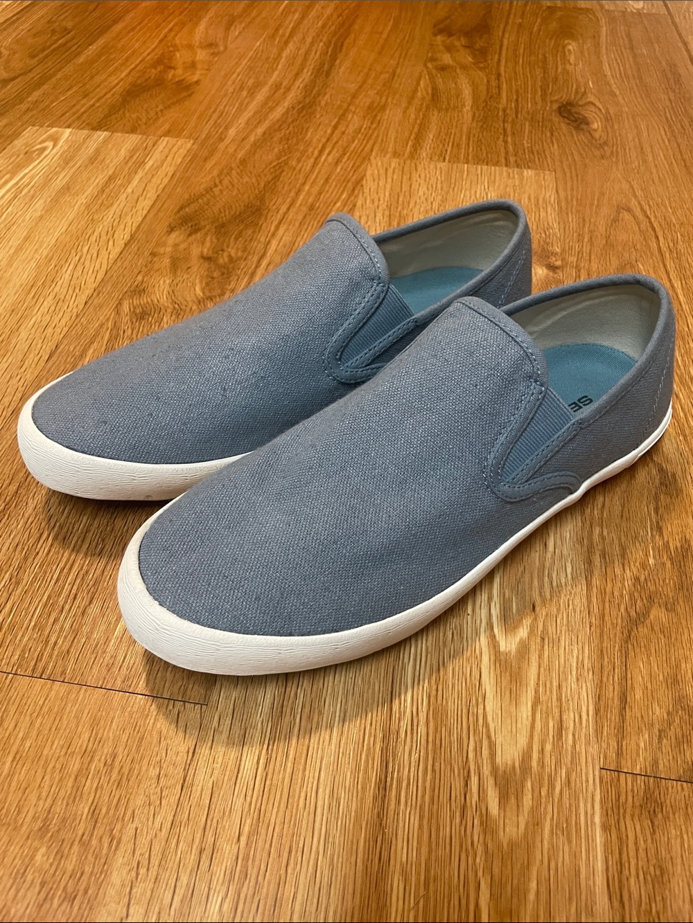 Seavees Baja Slip On Classic in Blue Mirage Linen Canvas Sz 10